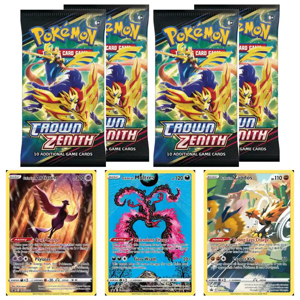 Pokemon Crown Zenith Tin: Galarian Articuno/ Galarian Moltres/ Galarian Zapdos - Image 6